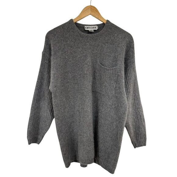 Vintage 80's 90's Women's Crew Neck Sweater Medium Lambs Wool Angora Minimal - Picture 1 of 11